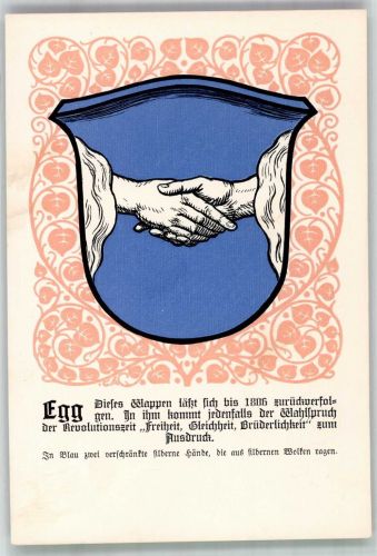 8132 Egg bei Zürich Lithographie Wappen