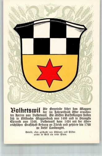 8604 Volketswil Lithographie Wappen