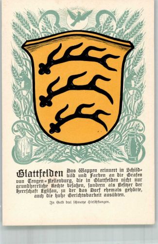 8192 Glattfelden Lithographie Wappen