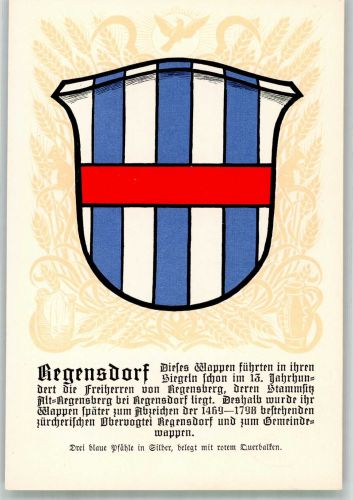 8105 Regensdorf Lithographie Wappen