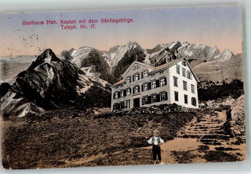 Säntis Foto AK Gasthaus Hoher Kasten Sänigsgebirge Brief- Zensurstelle