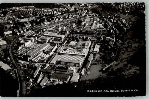 5400 Baden Foto AK Fliegeraufnahme Fabrik AG Brown ,Boveri und Cie
