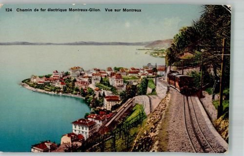 1820 Montreux Foto AK Eisenbahn