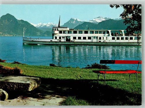 Fahrgastschiff Waldstätter auf dem Vierwaldstättersee Binnenschiff Foto AK