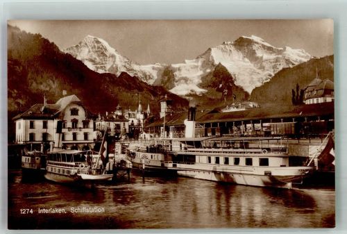 Interlaken Schiffstation 24.6.1923 Binnenschiff