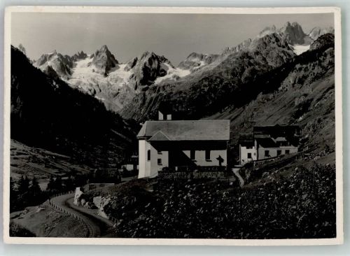 Sustenpass Foto AK Susten- Straße Meien mit Fünffingerstöcke