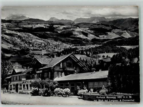 3543 Emmenmatt 1951 Foto AK Hotel Kurhaus Moosegg Blick auf Langenau
