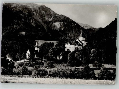 3752 Wimmis 1954 Foto AK Schloss Kirche