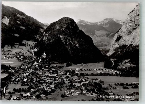 3752 Wimmis Foto AK Fliegeraufnahme Brugfluh