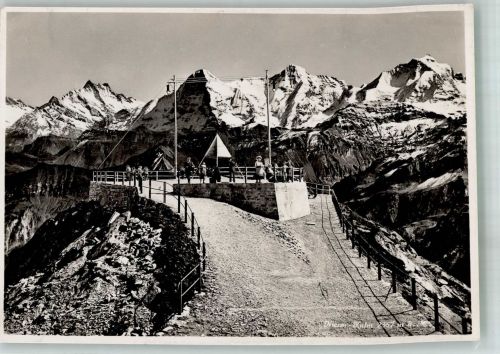 Niesen 1934 Foto AK Aussichtspunkt Niesen-Kulm