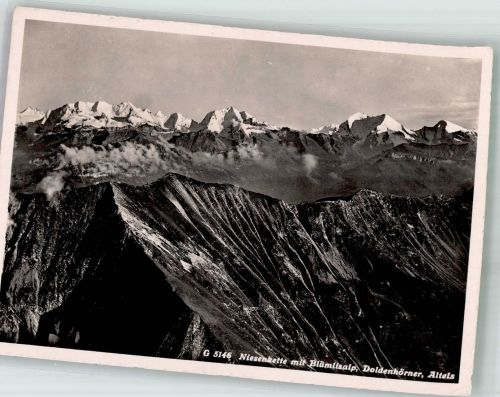 Niesen 1942 Foto AK Niesenkette Blümlisalp Doldenhörner Altels