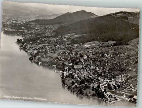 3653 Oberhofen am Thunersee Foto AK Fliegeraufnahme Thunersee