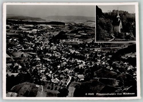 4917 Melchnau Foto AK Fliegeraufnahme Kirche