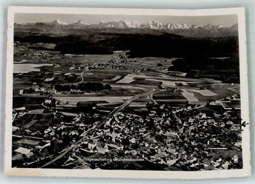 3053 Münchenbuchsee 1947 Foto AK Fliegeraufnahme