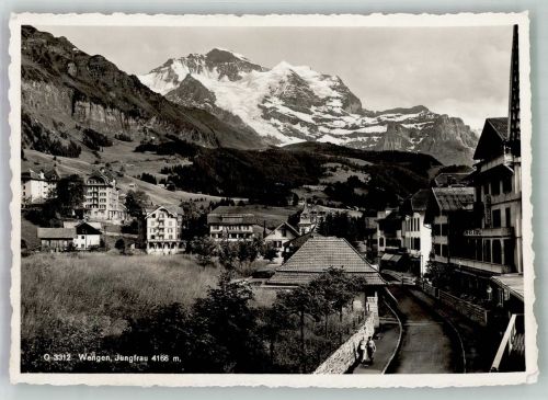 3823 Wengen 1937 Foto AK Blick auf Jungfrau