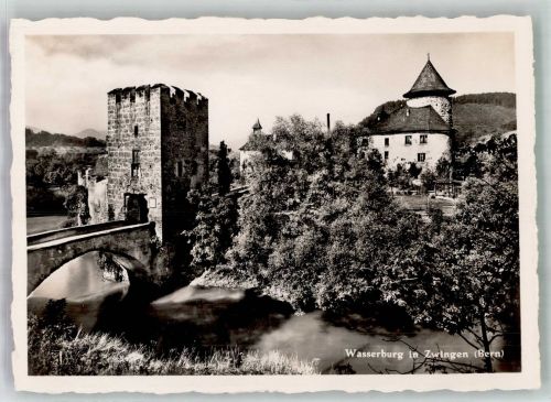 4222 Zwingen 1943 Foto AK Wasser - Burg Feldpost Grenz.Schützen-Kp.II/246