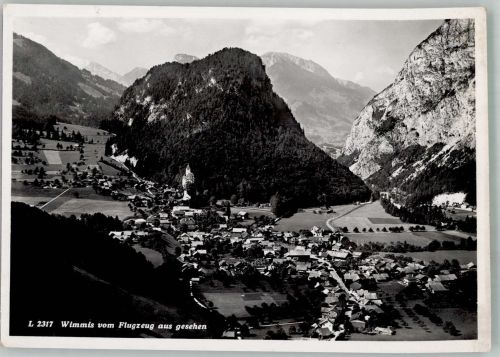 3752 Wimmis 1948 Foto AK Fliegeraufnahme