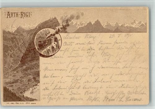 6415 Arth 1890 BOAKC Lithographie Bergbahn Vorläufer Druck 1880 - 1889 Ganzsache