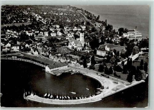 8590 Romanshorn - Fliegeraufnahme Hafen Boot Kirche