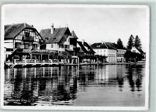 8274 Gottlieben Foto AK Gasthaus Waaghaus Drachenburg