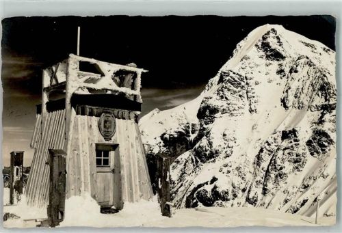 Jungfraujoch Hüttenstempel Geophysikalischer Pavillon Winter Schnee
