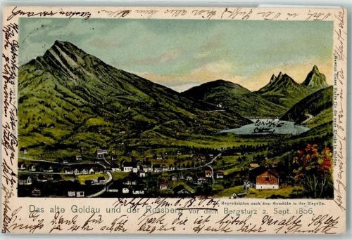 6410 Goldau 1904 - Rossberg vor dem Bergsturz 2. September 1806 See