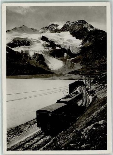 Bernina Foto AK Berninbahn Piz Cambrena Passo Schnee Winter