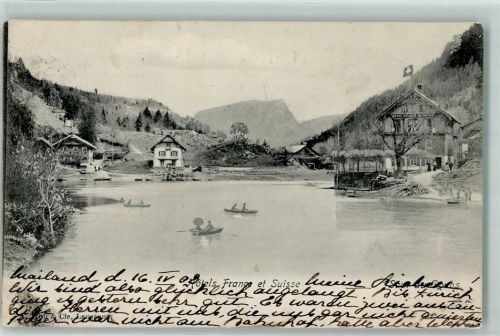 Saut du Doubs Ruderboot Fahne Hotels France et Suisse