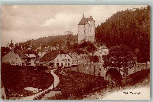 Valangin Brücke Turm Burg