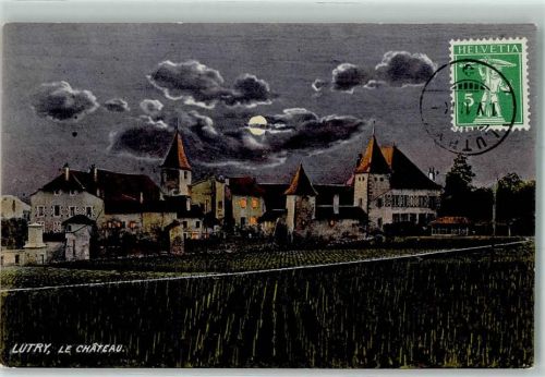 Lutry 1911 Le Chateau Nacht Mond