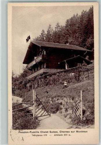 Chernex Pension Famille Chalet Suisse Fahne Kind