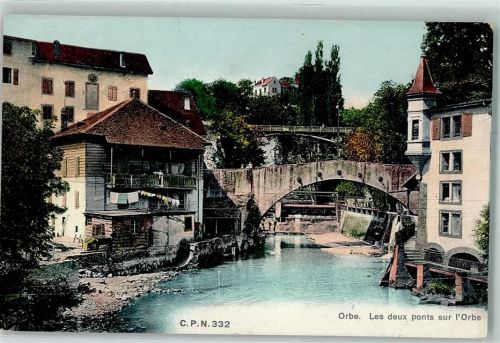 Orbe Les deux ponts Brücke