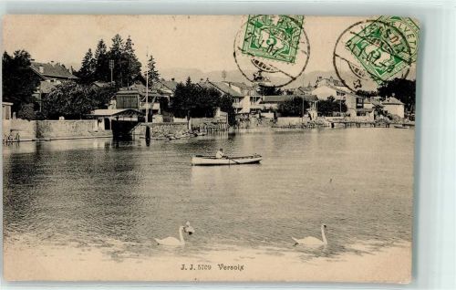 Versoix 1907 Ruderboot Schwäne