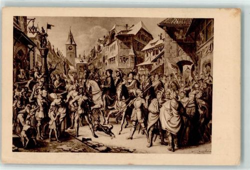 Bremgarten AG Zwingli in Bremgarten Gedenk Postkarte zum Reformations Jubiläum 1915 - 1917