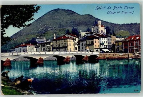 Ponte Tresa Chocolat Frey Aarau Werbung an der Brücke