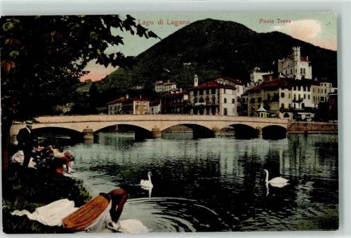 Ponte Tresa Brücke Schwäne