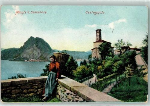 6906 Castagnola-Cassarate - Monte San Salvatore Bauernfrau mit Tragkorb
