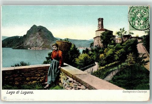 6906 Castagnola-Cassarate 1904 - Monte San Salvatore Bauernfrau mit Tragkorb