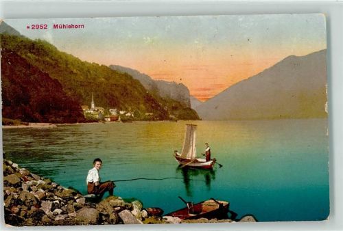 Mühlehorn 1914 Junge beim Fischen