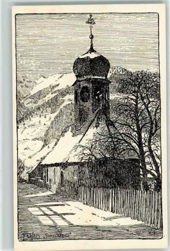 7312 Pfäfers Künstlerkarte Burekapeli sign. W.F.