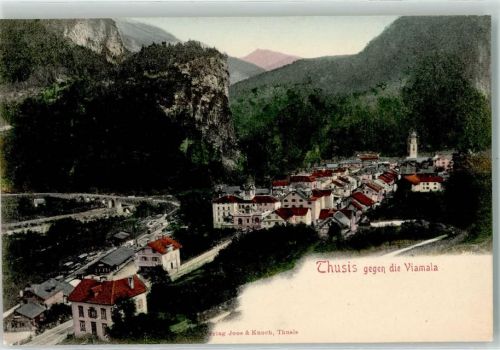 Thusis gegen die Viamala Eisenbahn