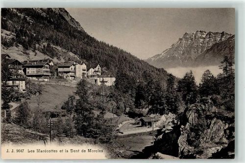Salvan 1918 Les Marecottes et la Dent de Morcles Ort handschriftlich