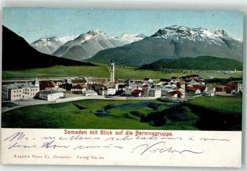 Samedan 1905 Blick auf die Berninagruppe