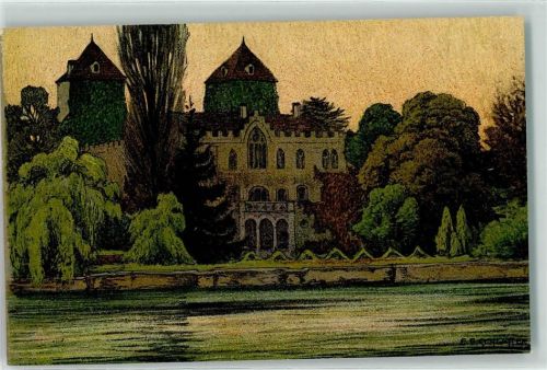 8274 Gottlieben Künstlerkarte Schloss sign. Ernst e. Schlatter