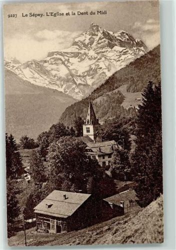 Le Sépey Kirche und Dent du Midi
