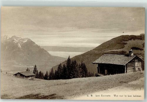 Chesières Gasthaus Les Ecovets Blick zum Genfer See