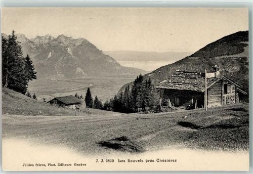 Chesières Gasthaus Les Ecovets Blick zum Genfer See