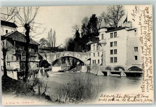 Orbe 1901 Blick zur Brücke