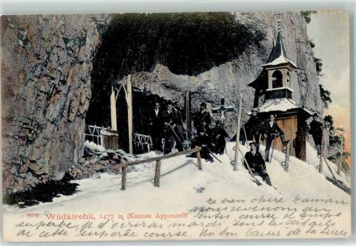 Wasserauen 1906 Winter Wildkirchli und Äscher Kreuz
