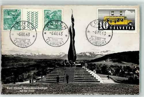 Forch Kanton Zürich Wehrmänner Denkmal auf der Forch